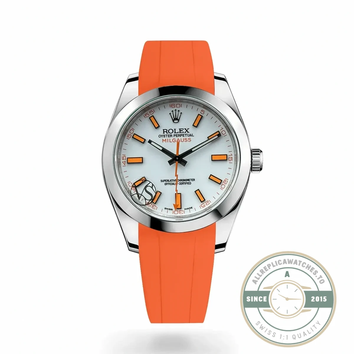 Superclone Rolex Milgauss 40mm White Dial 116400 Orange - 1:1 Swiss Replica Watch