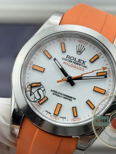 Superclone Rolex Milgauss 40mm White Dial 116400 Orange - Factory Super Clone Watch