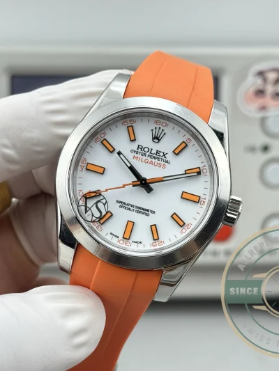 Superclone Rolex Milgauss 40mm White Dial 116400 Orange - 1:1 Swiss Replica Watch