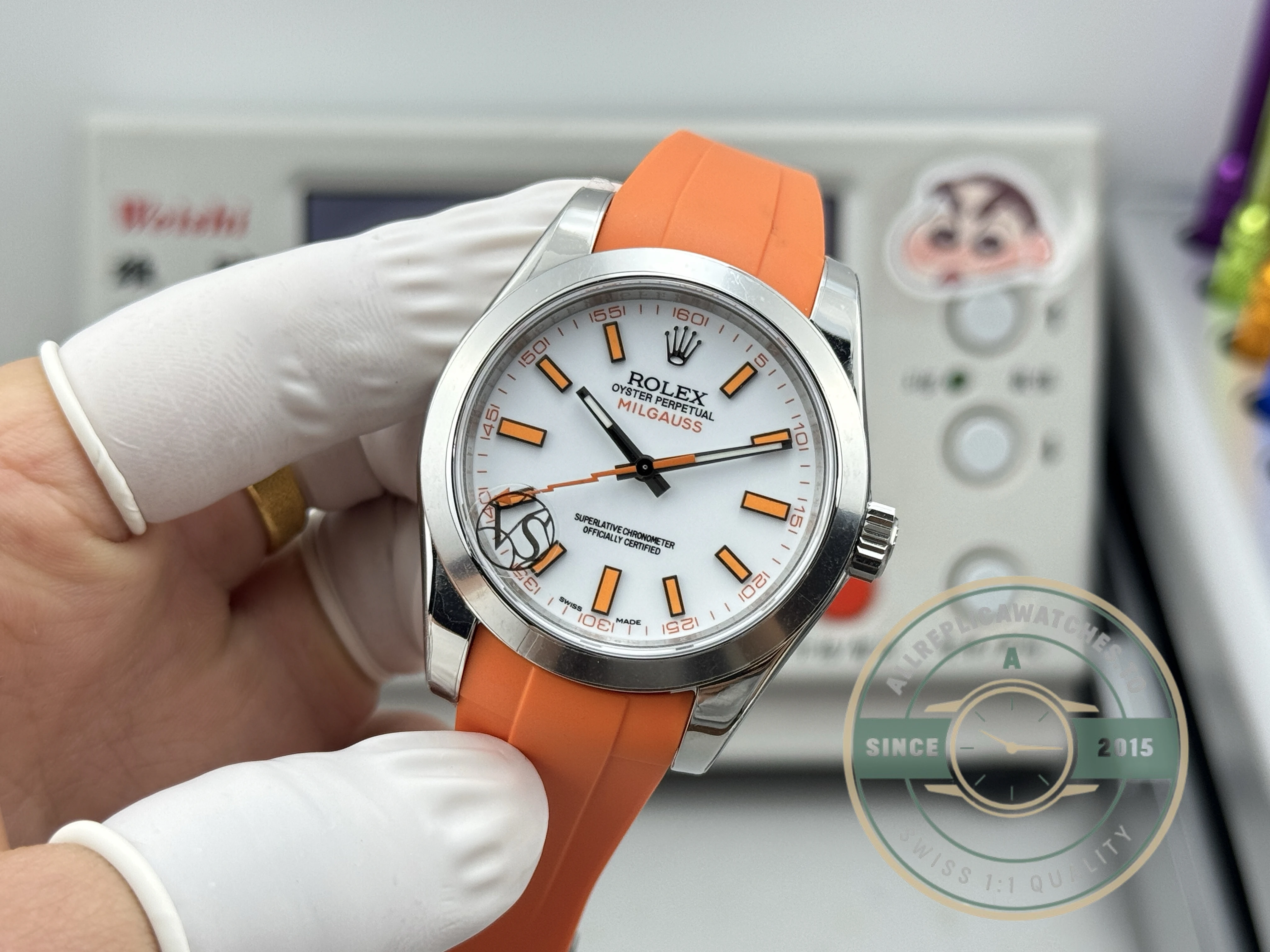 Superclone Rolex Milgauss 40mm White Dial 116400 Orange - 1:1 Swiss Replica Watch