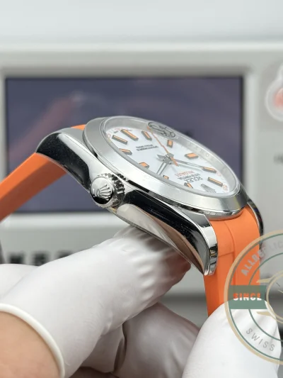 Superclone Rolex Milgauss 40mm White Dial 116400 Orange - High-Grade Replica Watch