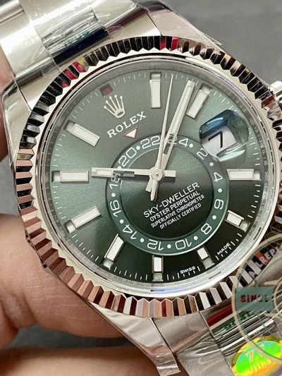 Superclone Rolex Sky-Dweller 326238 42mm Mint Dial Oyster - 1:1 Swiss Replica Watch