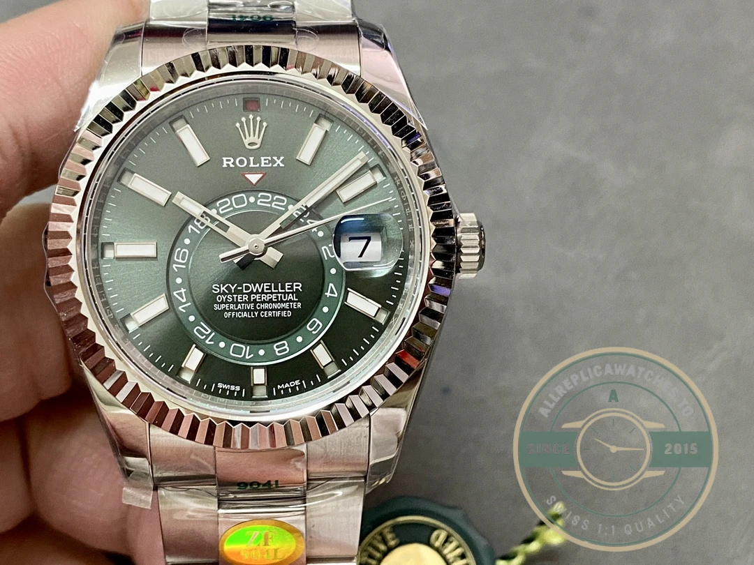 Superclone Rolex Sky-Dweller 326238 42mm Mint Dial Oyster - Swiss Movement Replica Watch