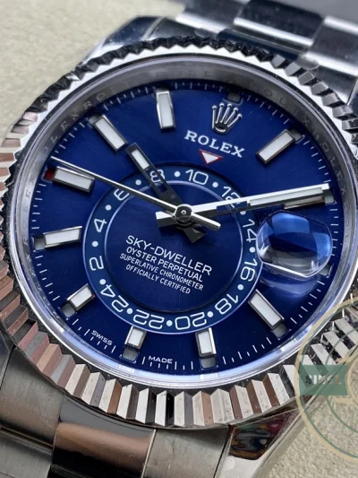 Superclone Rolex Sky-Dweller 326934 42mm Blue Dial Oyster - Swiss Movement Replica Watch