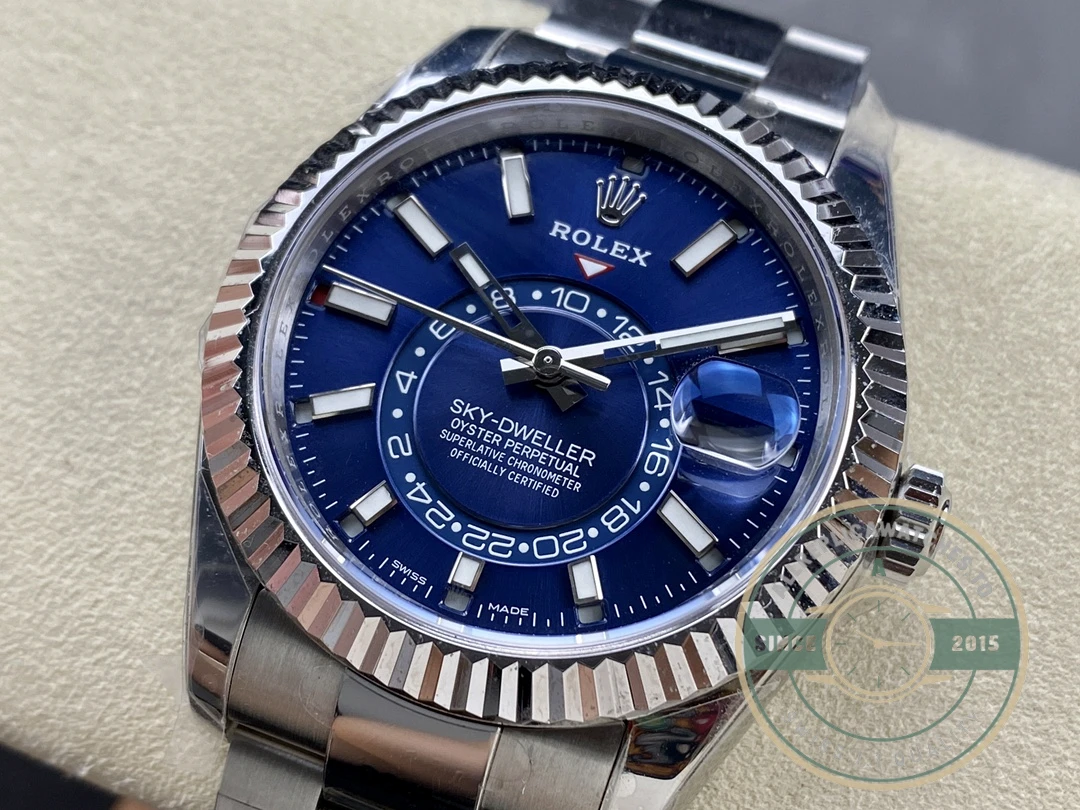 Superclone Rolex Sky-Dweller 326934 42mm Blue Dial Oyster - Swiss Movement Replica Watch