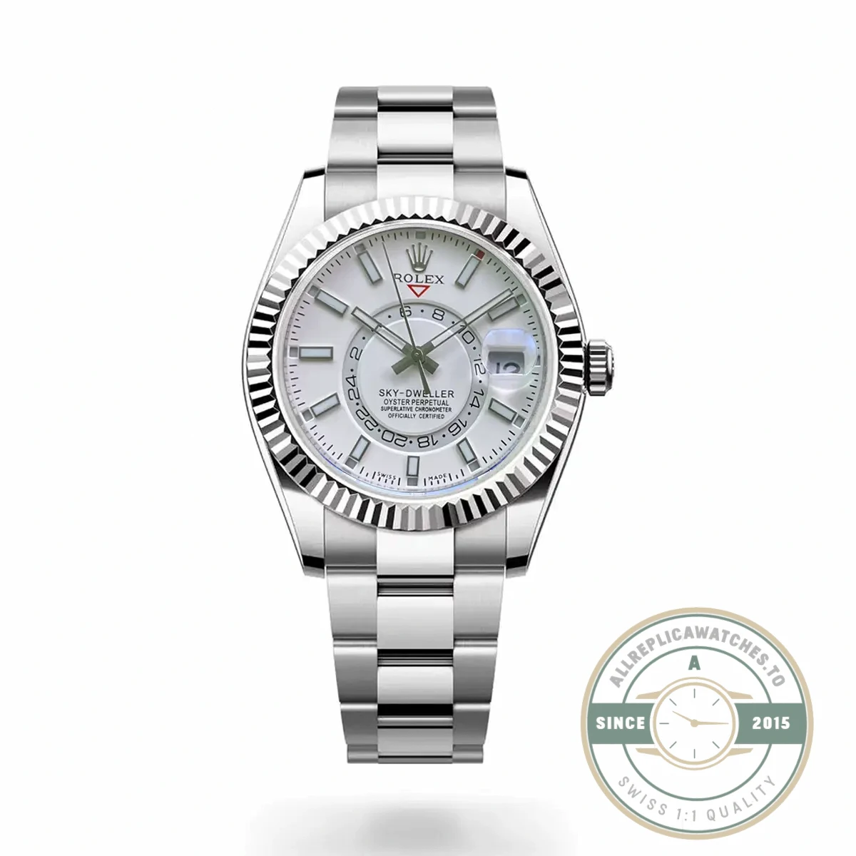 Superclone Rolex Sky-Dweller 326938 42mm White Dial - 1:1 Swiss Replica Watch