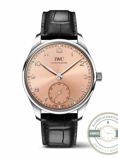 Swiss Clone IWC Portugieser Automatic Watch 40mm Salmon Dial IW358313 - Best Quality Replica Watch