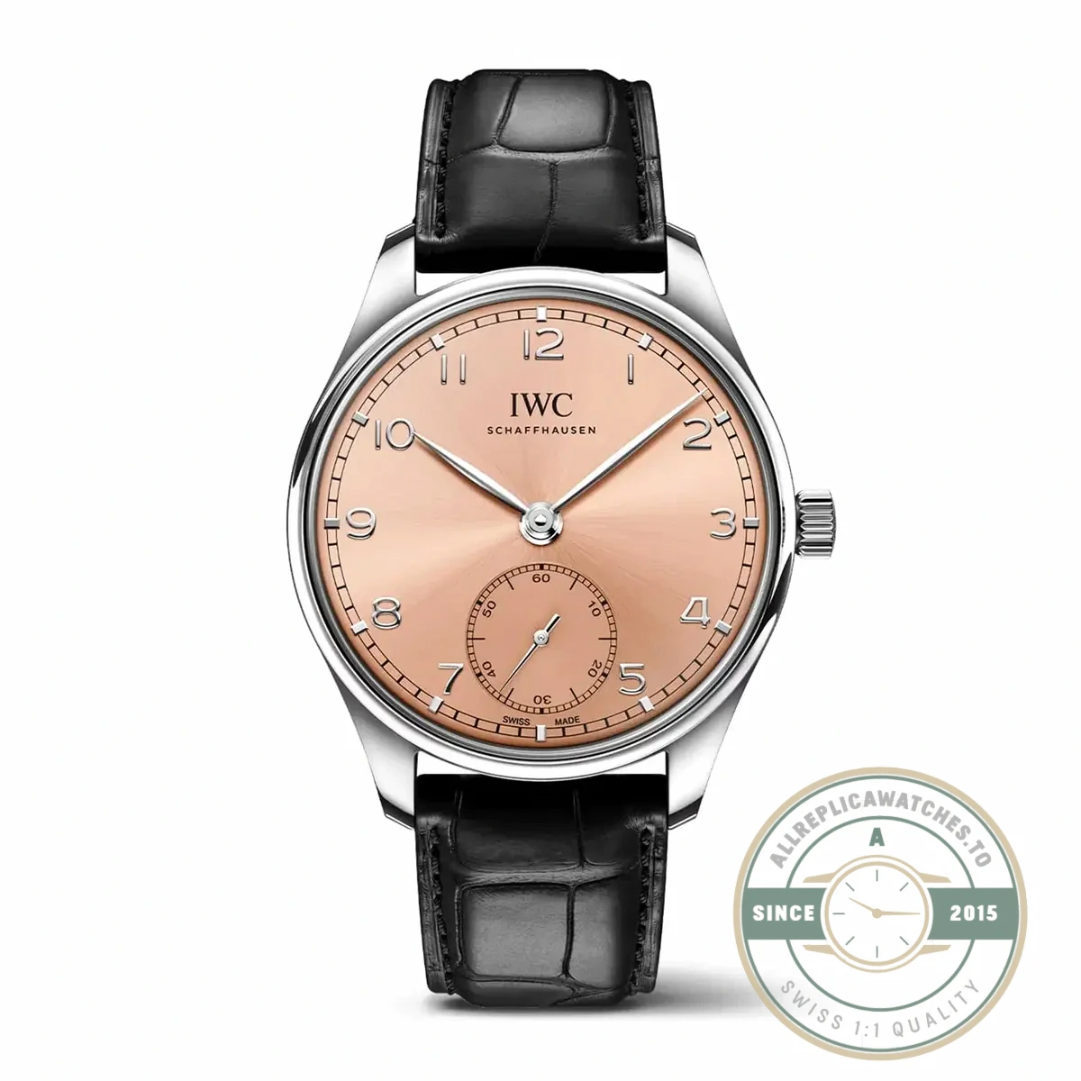 Swiss Clone IWC Portugieser Automatic Watch 40mm Salmon Dial IW358313 - Best Quality Replica Watch