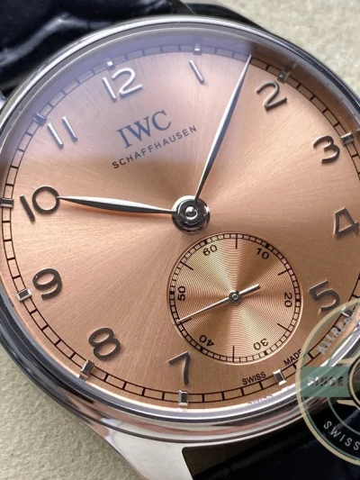 Swiss Clone IWC Portugieser Automatic Watch 40mm Salmon Dial IW358313 - 1:1 Swiss Replica Watch