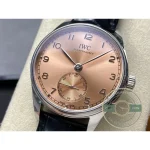 No date module, so the case keeps a slim profile on the wrist