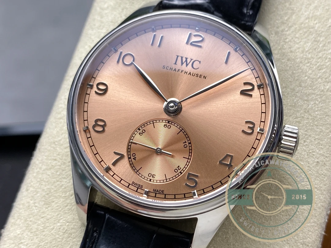 Swiss Clone IWC Portugieser Automatic Watch 40mm Salmon Dial IW358313 - High-Grade Replica Watch
