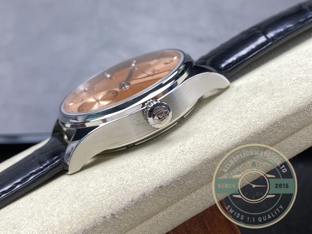 Swiss Clone IWC Portugieser Automatic Watch 40mm Salmon Dial IW358313 - Best Quality Replica Watch