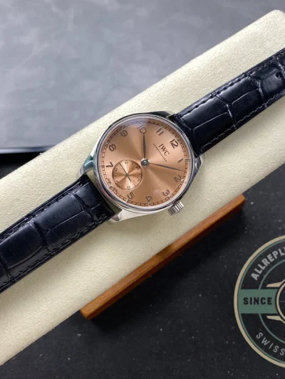 Swiss Clone IWC Portugieser Automatic Watch 40mm Salmon Dial IW358313 - Swiss-Made Clone Watch