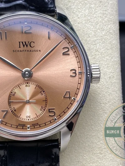 Swiss Clone IWC Portugieser Automatic Watch 40mm Salmon Dial IW358313 - Premium Super Clone Watch