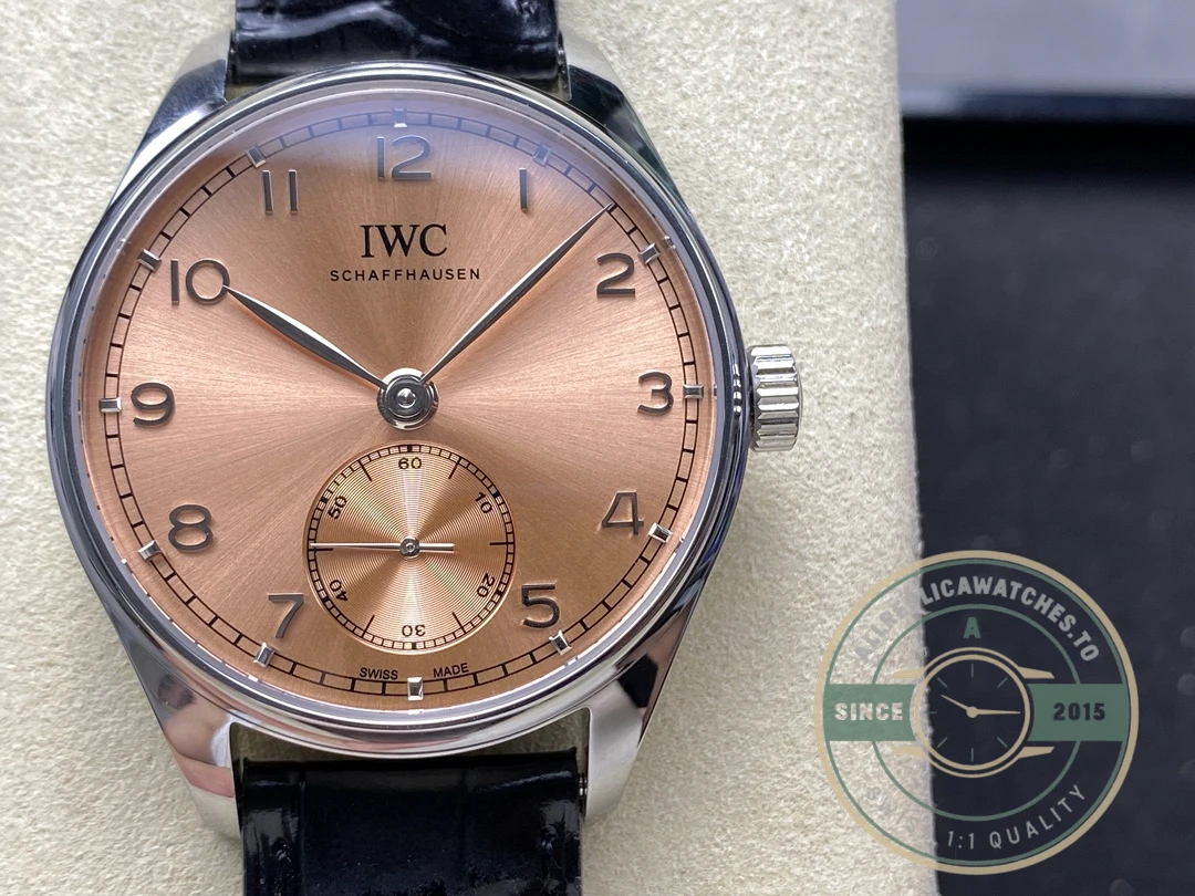 Swiss Clone IWC Portugieser Automatic Watch 40mm Salmon Dial IW358313 - Premium Super Clone Watch