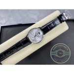 Side profile of the white gold 1303520, showing how flat the perpetual calendar case stays