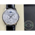 Date register at three o'clock with its blued pointer, white gold Master Ultra Thin 1303520