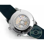 Orange triangle at twelve on the rotating inner bezel of the blue Polaris Date