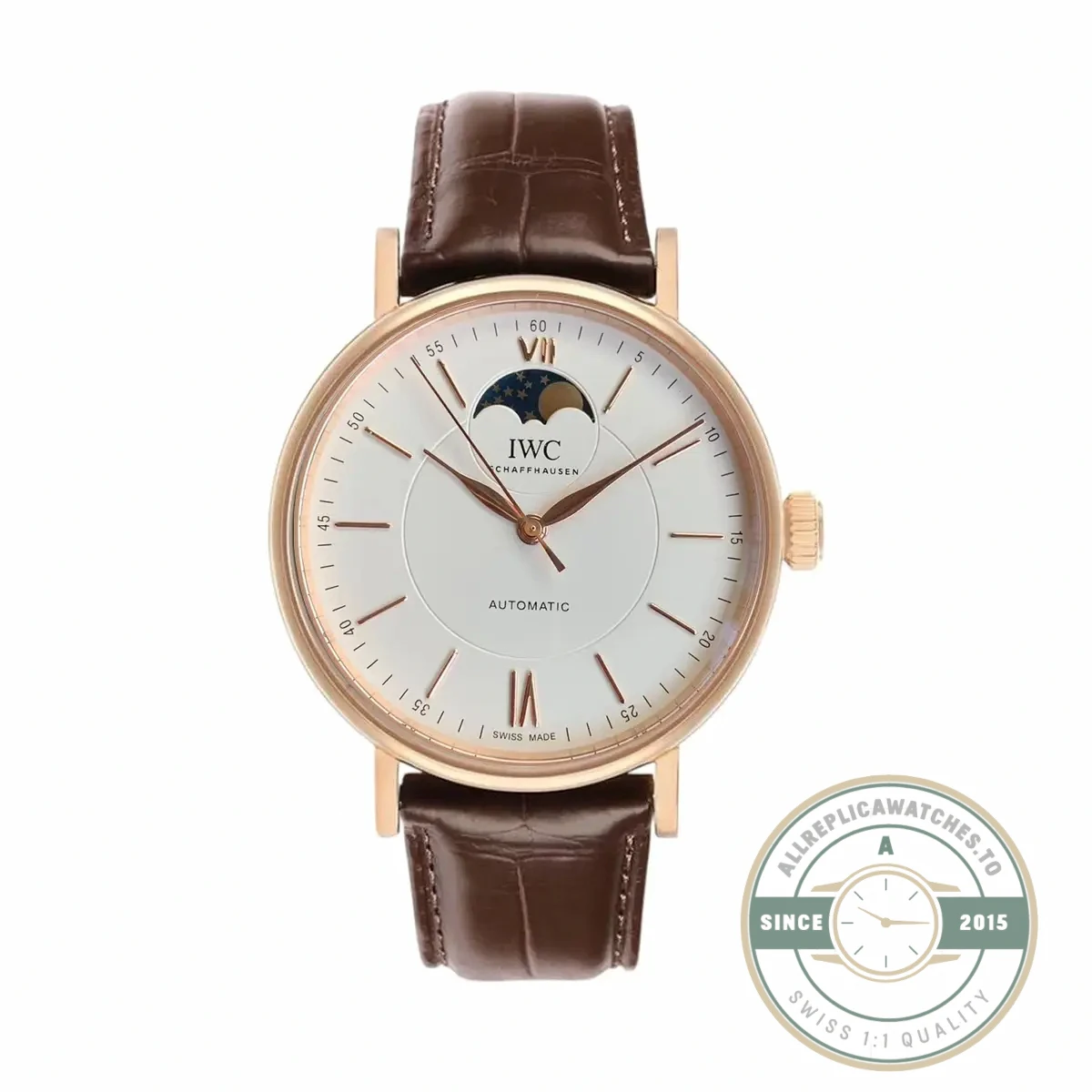 Swiss Replica IWC Portofino Moon Phase Rose Gold IW459403 - Premium Super Clone Watch