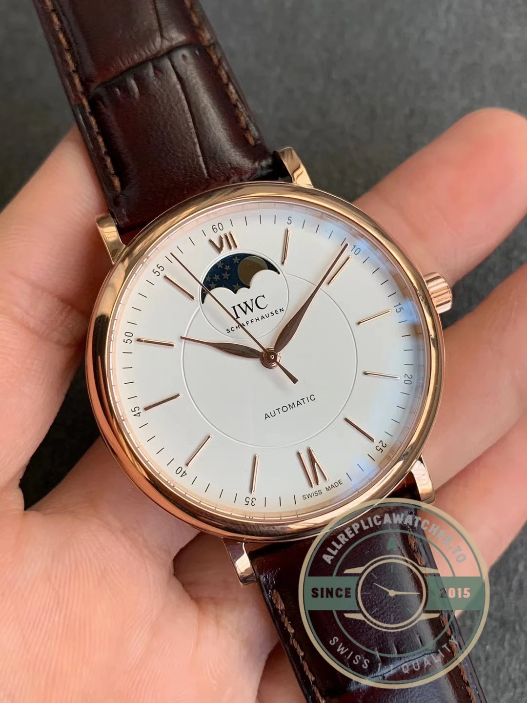 Swiss Replica IWC Portofino Moon Phase Rose Gold IW459403 - Best Quality Replica Watch