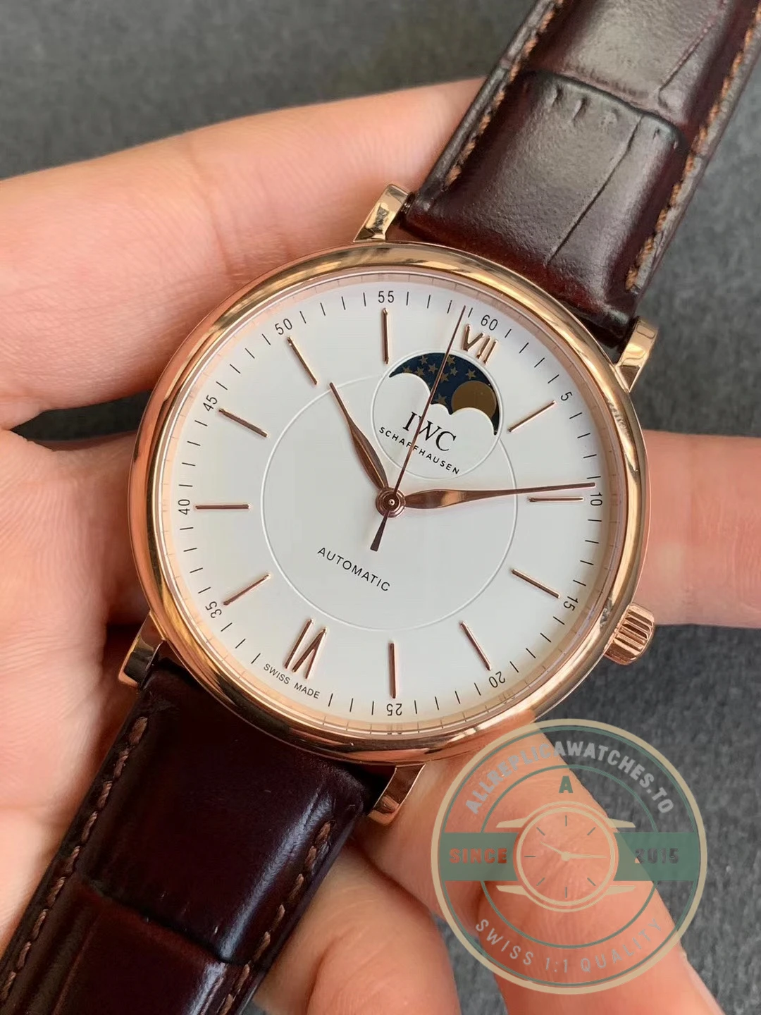 Swiss Replica IWC Portofino Moon Phase Rose Gold IW459403 - 1:1 Swiss Replica Watch