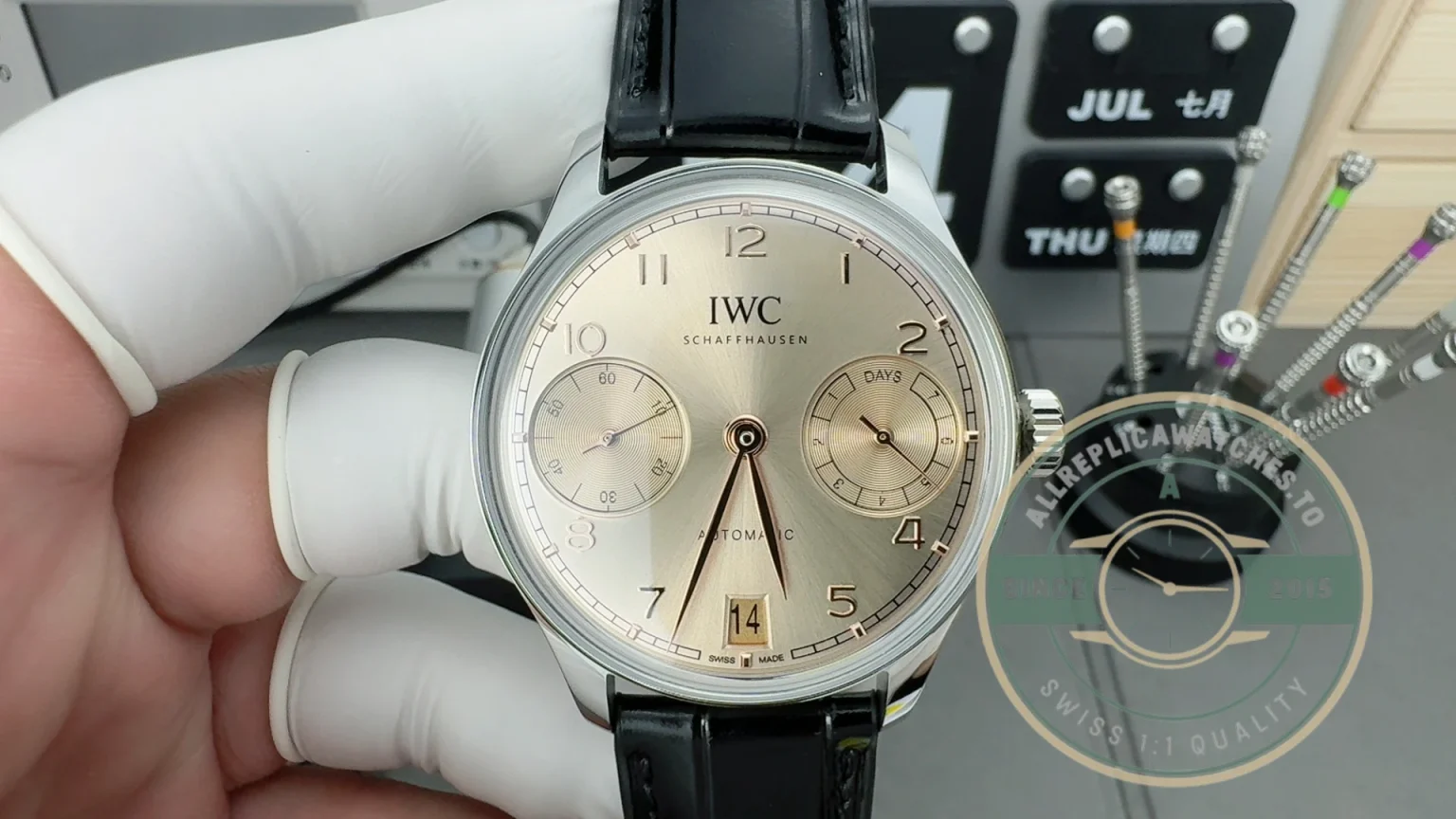 Swiss Replica IWC Portugieser Automatic 42mm Gold Dial IW501705 - Premium Super Clone Watch