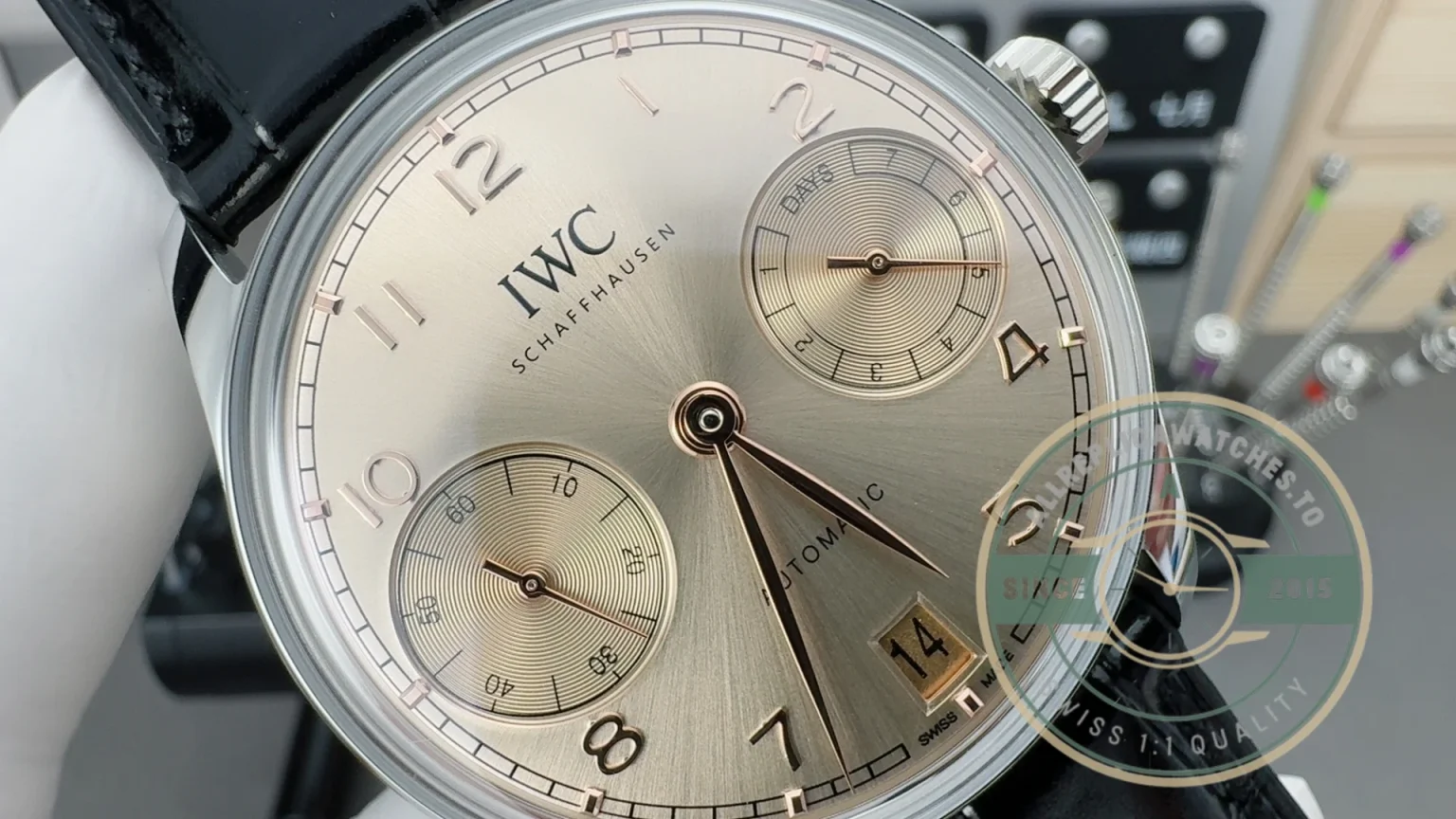 Swiss Replica IWC Portugieser Automatic 42mm Gold Dial IW501705 - 1:1 Swiss Replica Watch