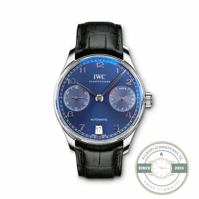 IWC Portugieser Automatic IW500710 clone with a blue lacquered dial
