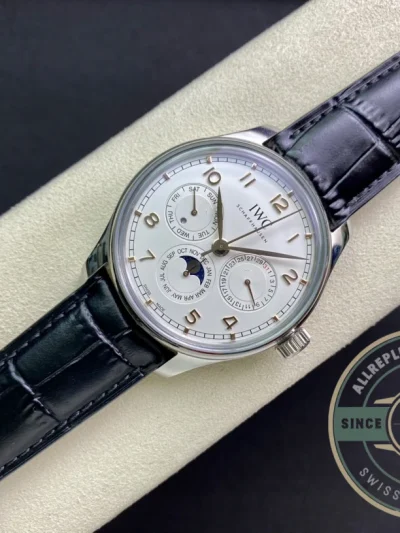 Swiss Replica Portugieser Perpetual Calendar 42mm Silver IW344203 - Luxury Replica Watch