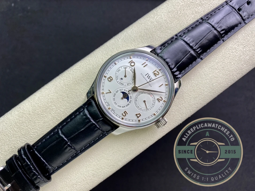 Swiss Replica Portugieser Perpetual Calendar 42mm Silver IW344203 - Luxury Replica Watch