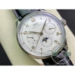 Through the sapphire case back, the perpetual calendar module itself