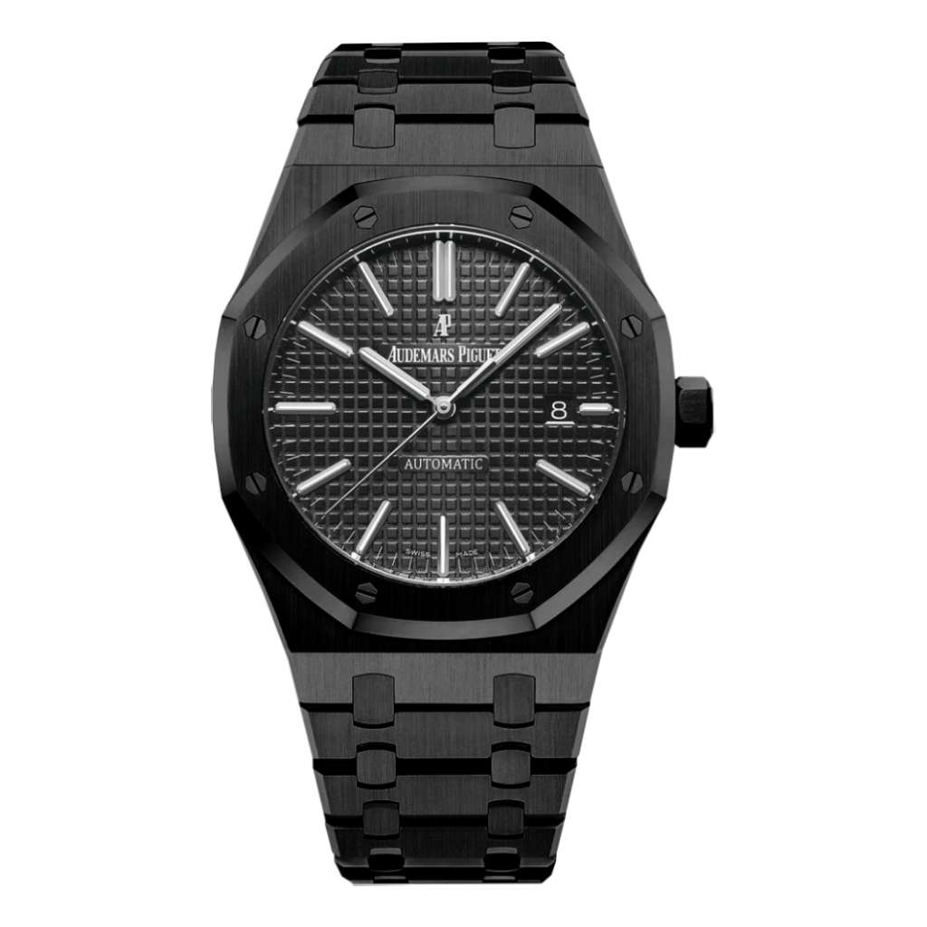 AP Royal Oak 15500 black dial on wrist