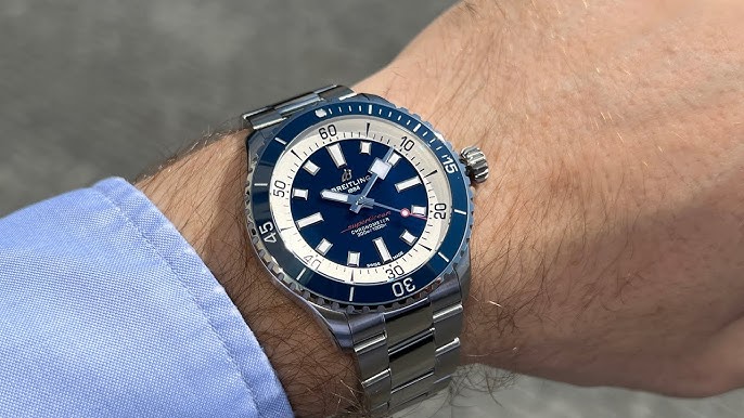 Breitling Superocean 42 blue dial casual wrist shot