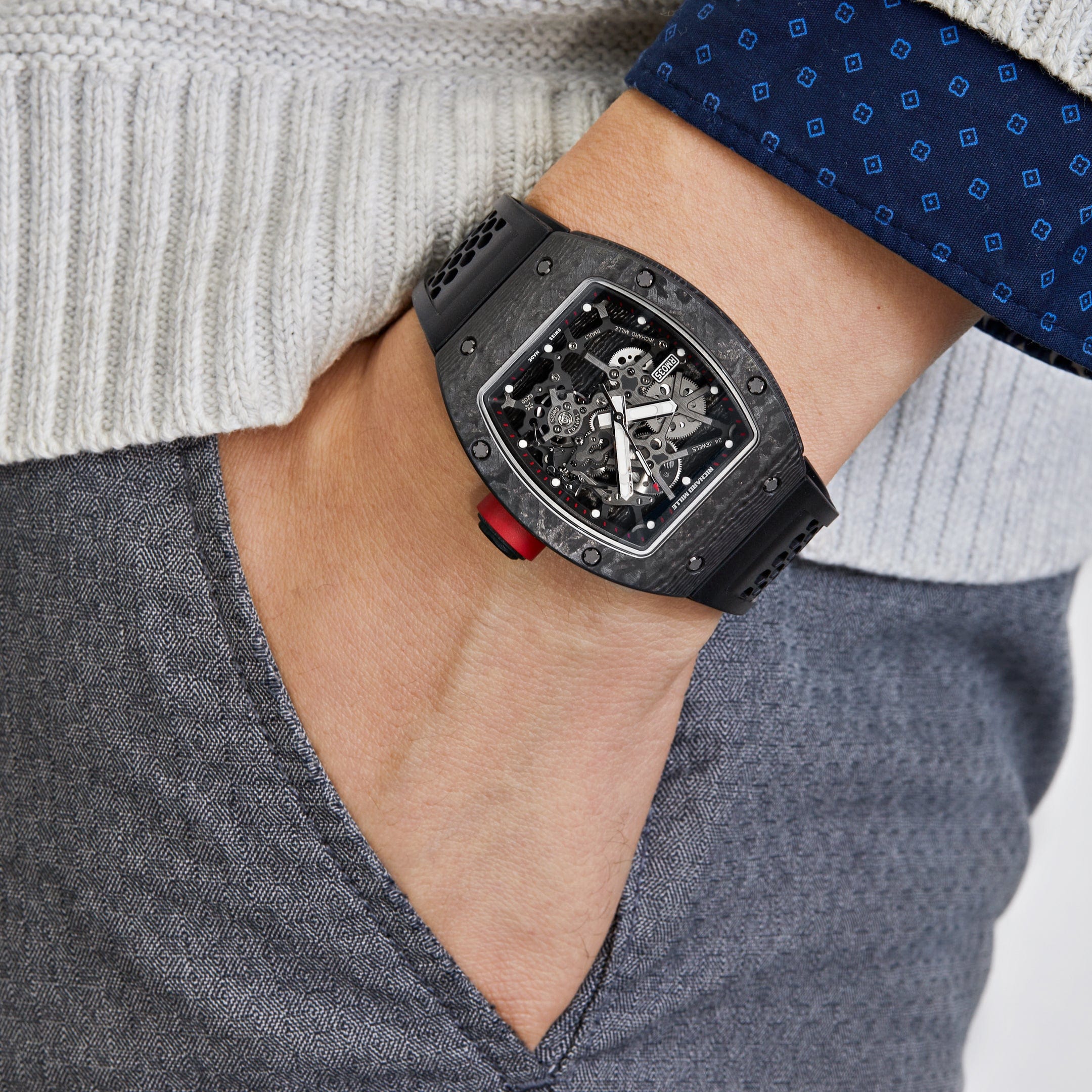 Richard Mille RM 035 Rafael Nadal NTPT carbon watch on wrist