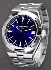 Vacheron Constantin Overseas with blue dial and steel bracelet — the sporty Holy Trinity icon