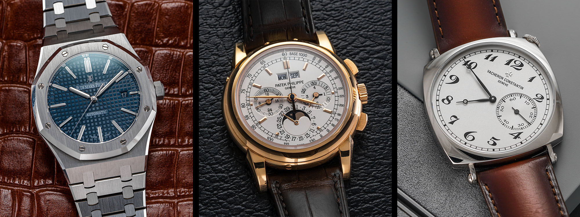 Luxury watch collection featuring Holy Trinity watches — Vacheron, Patek, and Audemars Piguet