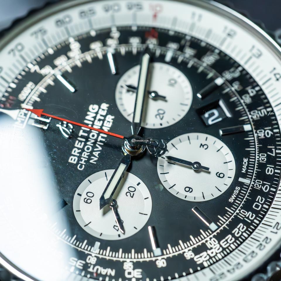 Breitling Navitimer chronograph dial detail closeup