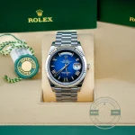 Rolex 228236-0024 Day-Date 40 Platinum Fluted Blue Ombré - Thumbnail Image 2