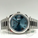 Rolex 228236-0012 Day-Date 40 Platinum Fluted Ice Blue Roman - Thumbnail Image 4