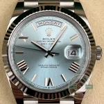 Rolex 228236-0012 Day-Date 40 Platinum Fluted Ice Blue Roman - Thumbnail Image 8