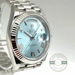 Rolex 228236-0012 Day-Date 40 Platinum Fluted Ice Blue Roman - Thumbnail Image 5