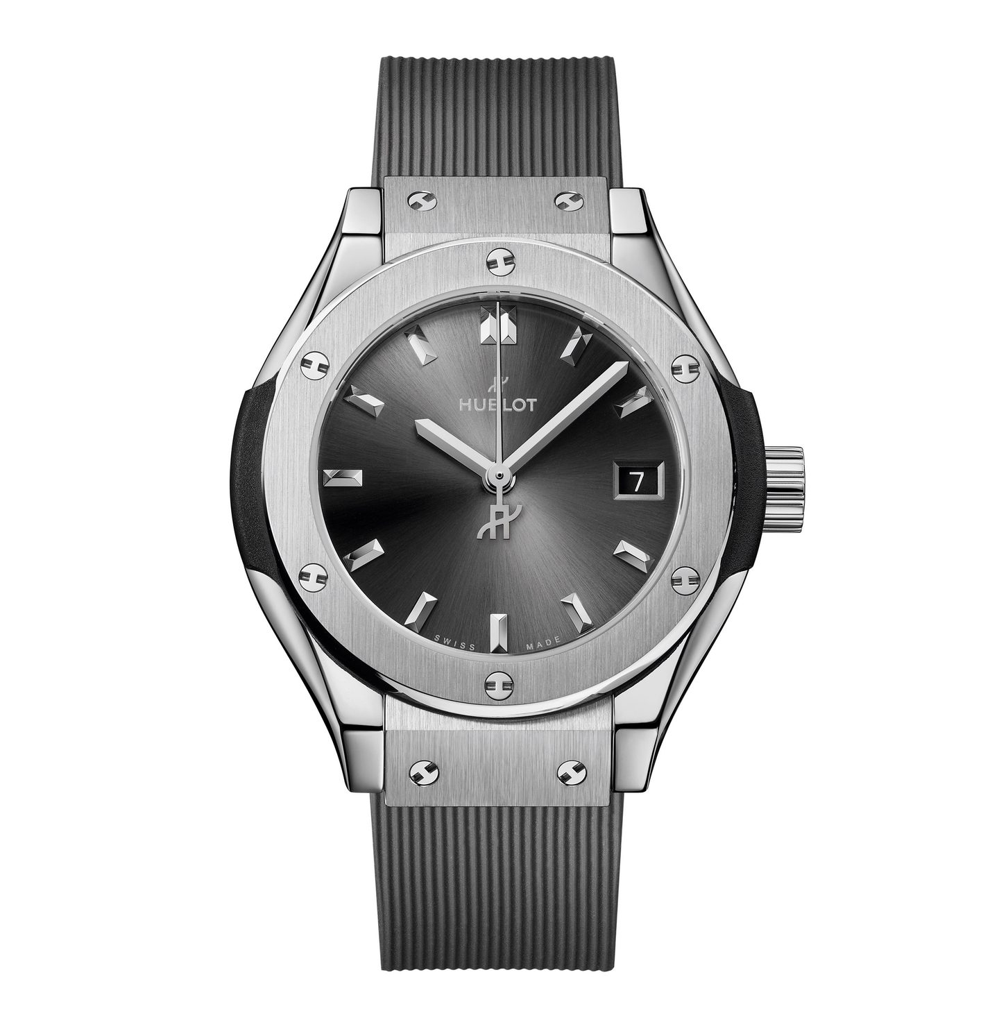 Hublot Classic Fusion replica titanium with grey sunburst dial