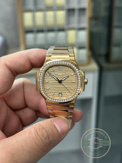 Replica Nautilus 7118/1200R-010 Patek Philippe “Ladies Automatic” 35.2 mm, Diamond brown