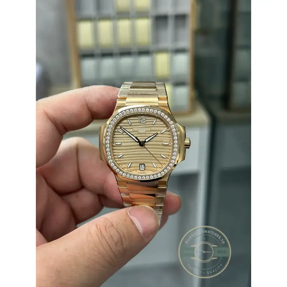 Replica Nautilus 7118/1200R-010 Patek Philippe “Ladies Automatic” 35.2 mm, Diamond brown