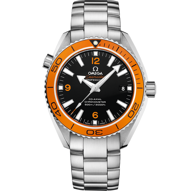 Omega Seamaster Planet Ocean 600M with orange bezel diving watch