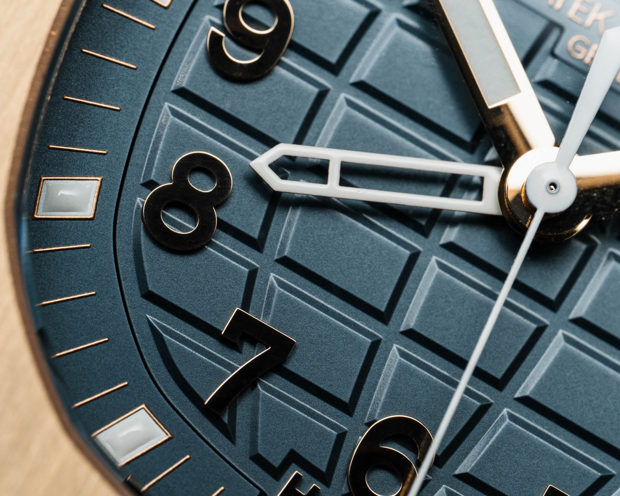 Patek Aquanaut grenade dial pattern texture macro detail