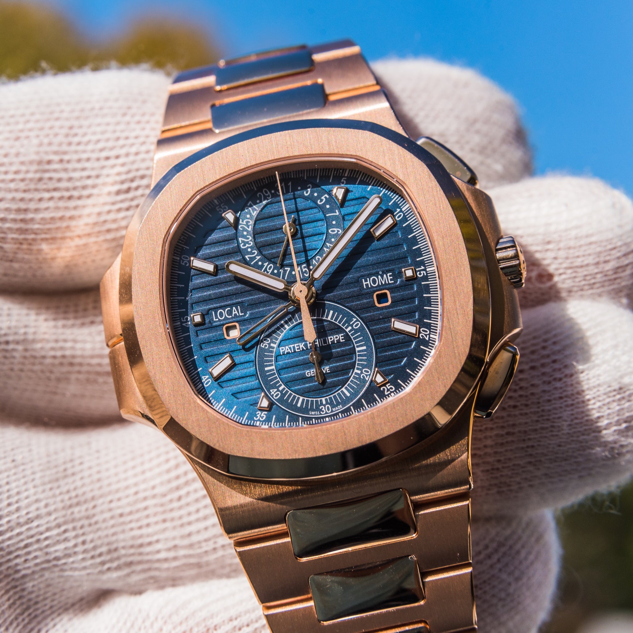 Patek Philippe Nautilus 5990 Chronograph Travel Time blue