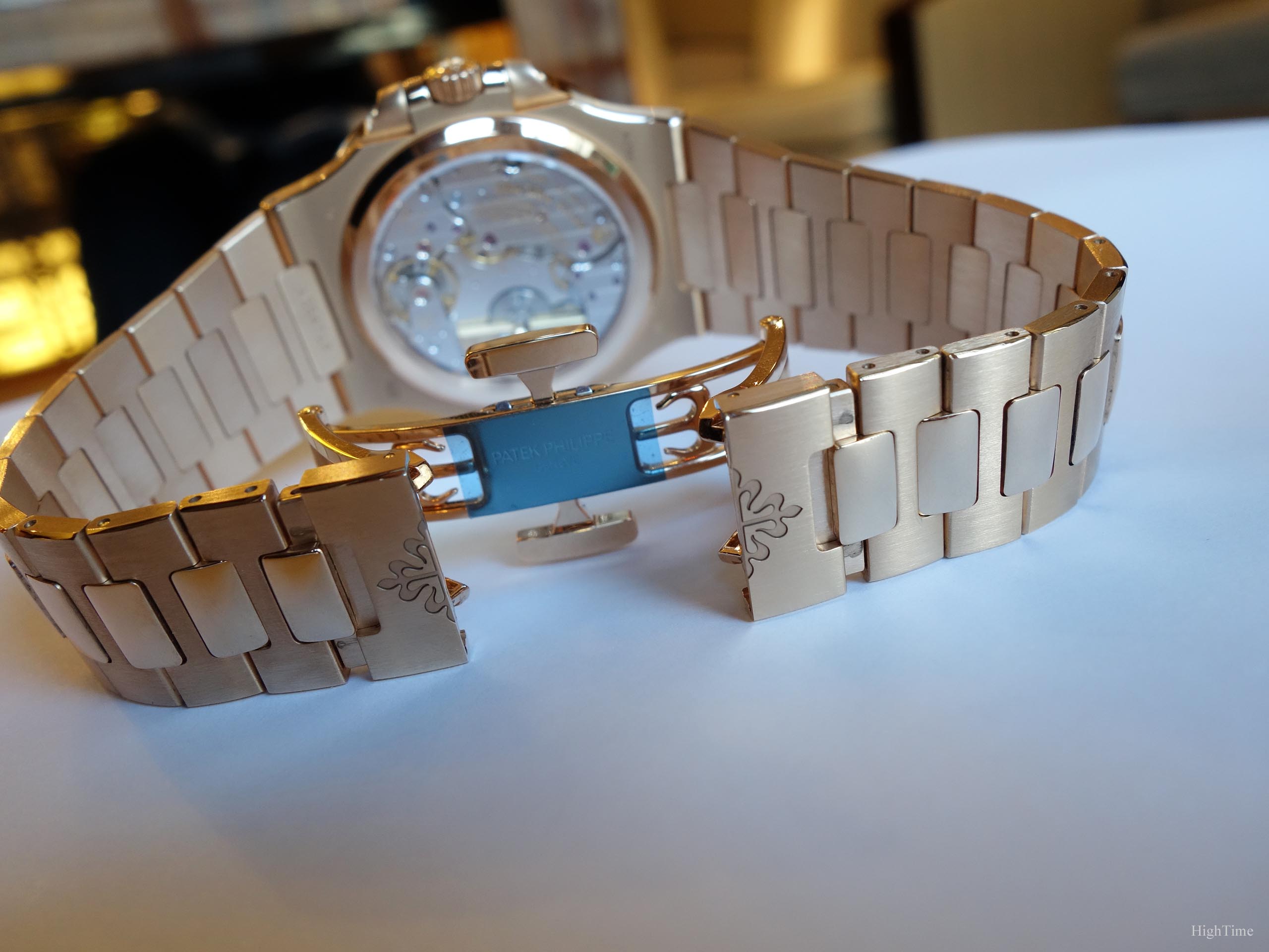Patek Philippe Nautilus steel bracelet clasp and link detail