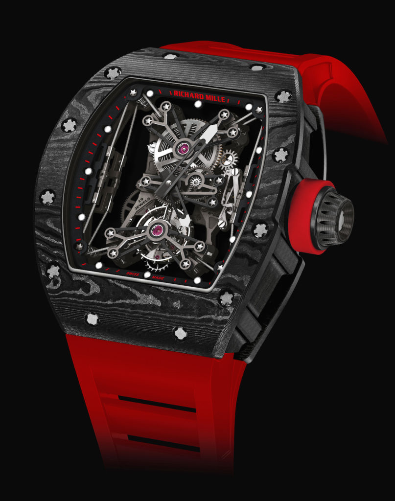 Richard Mille RM 027 cable-suspended tourbillon movement close-up