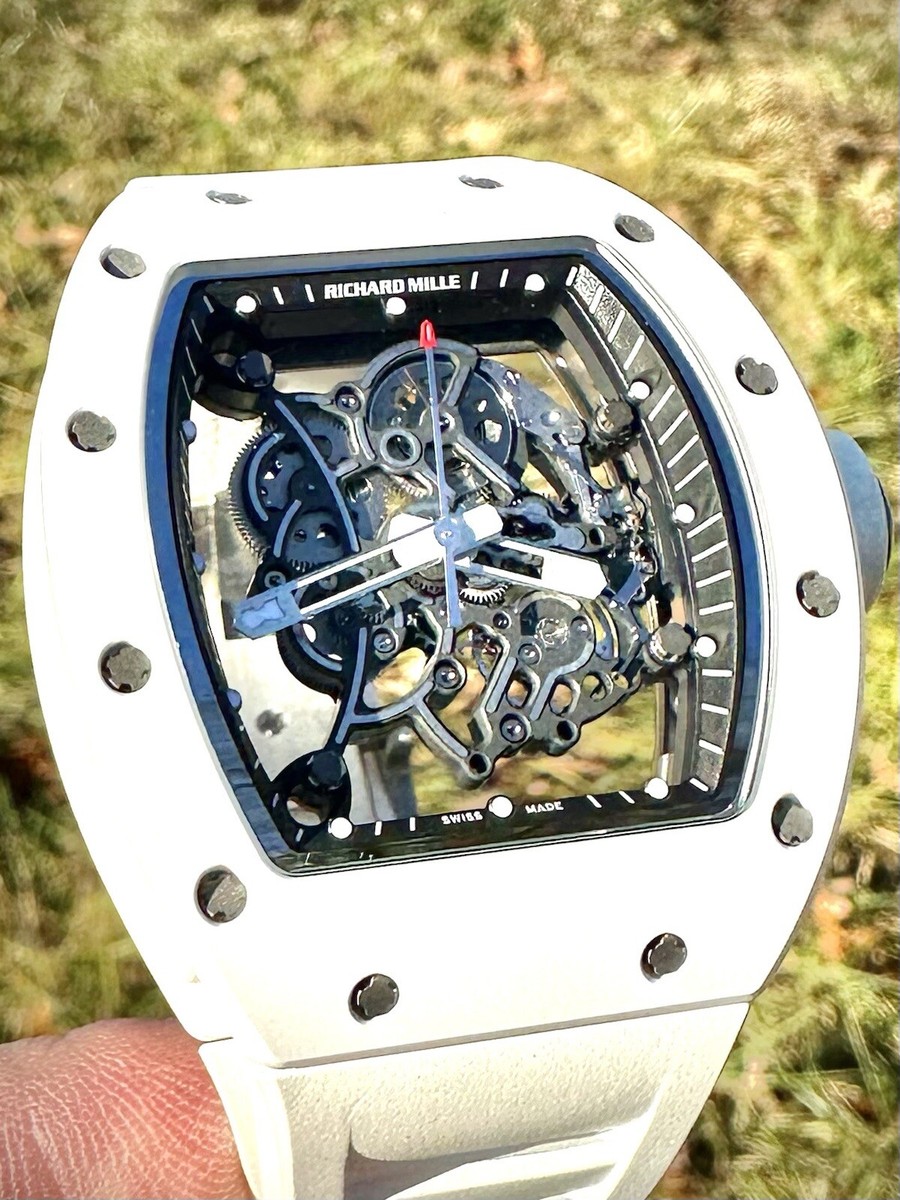 Richard Mille RM 055 white ATZ ceramic case detail and texture